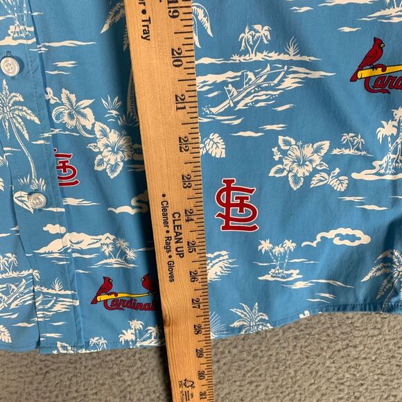Reyn Spooner Kekai Shirt St Louis Cardinals Mens Medium Hawaiian‎ Performance - Picture 8 of 10